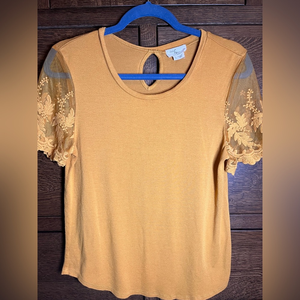 Clyde and Baxter golden yellow blouse